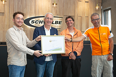 SCHWALBE AS A BICYCLE-FRIENDLY EMPLOYER - "GOLD" CERTIFICATE