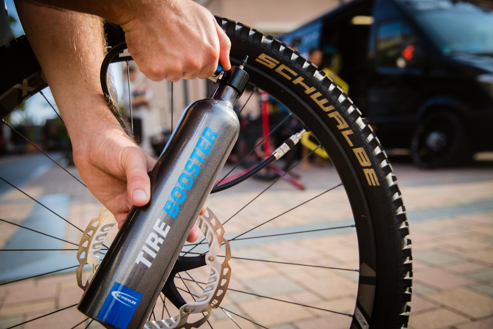 HANDY TIRE BOOSTER MAKES TUBELESS ASSEMBLY EASIER
